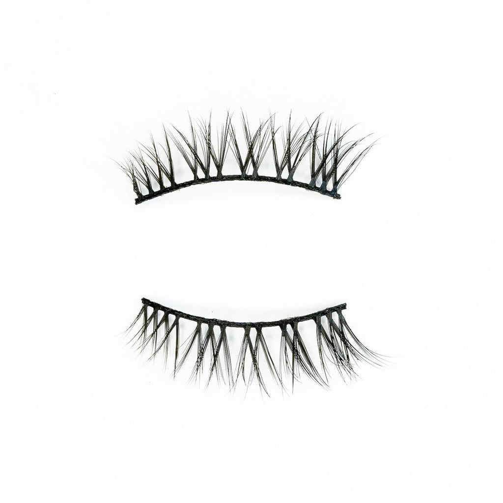 vegan pre trimmed false lashes. Natural looking false eyelashes. 3/4 length lashes with flexible cotton band.