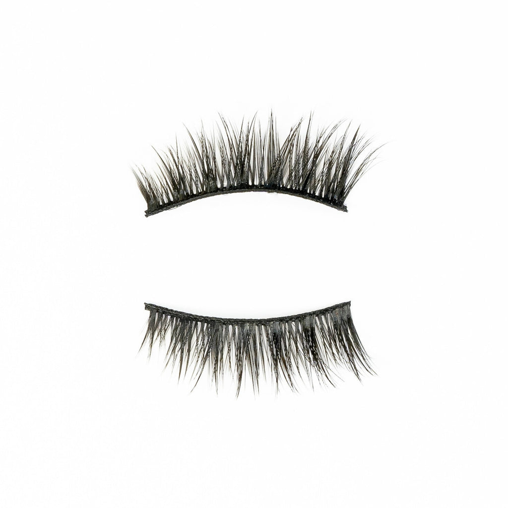 vegan pre trimmed false lashes. Natural looking false eyelashes. 3/4 length lashes with flexible cotton band.