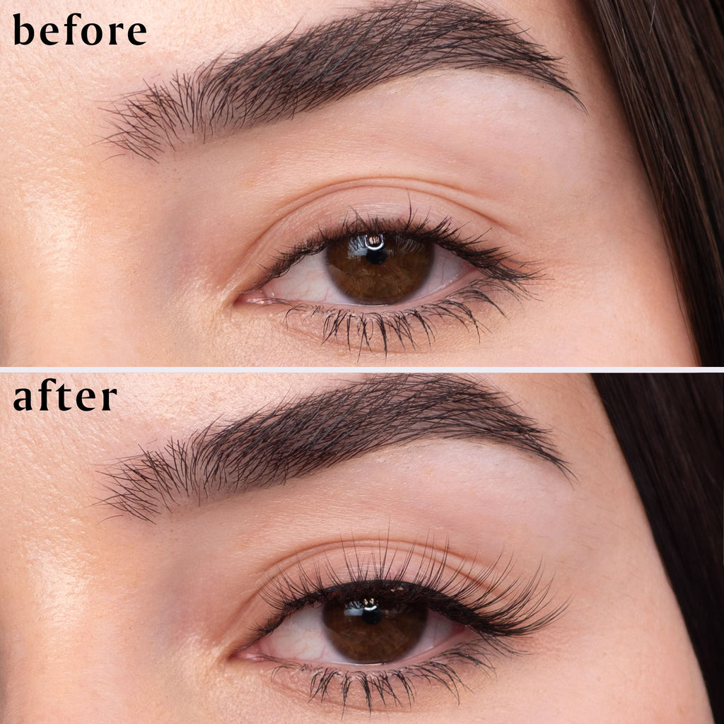 before and after brisa pre trimmed vegan false lashes bali lash