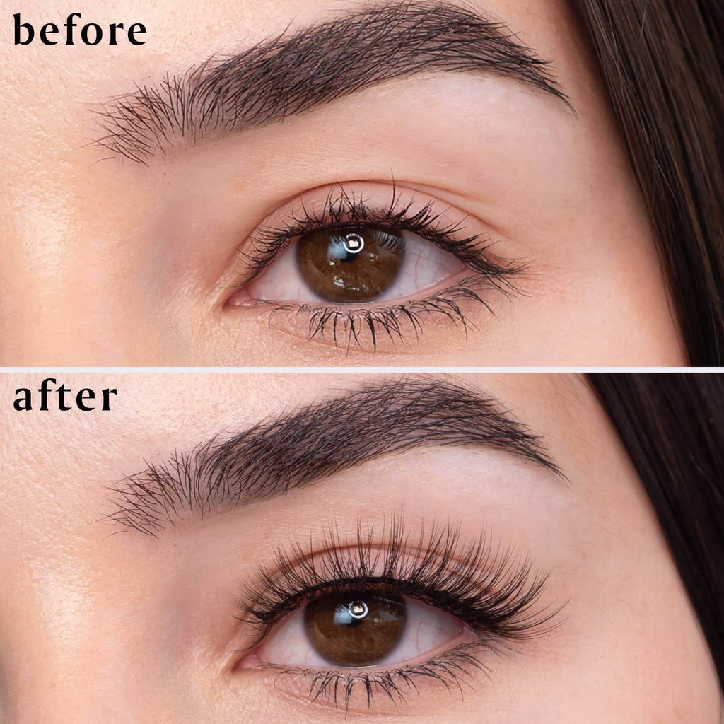 before and after como everyday vegan false lashes bali lash